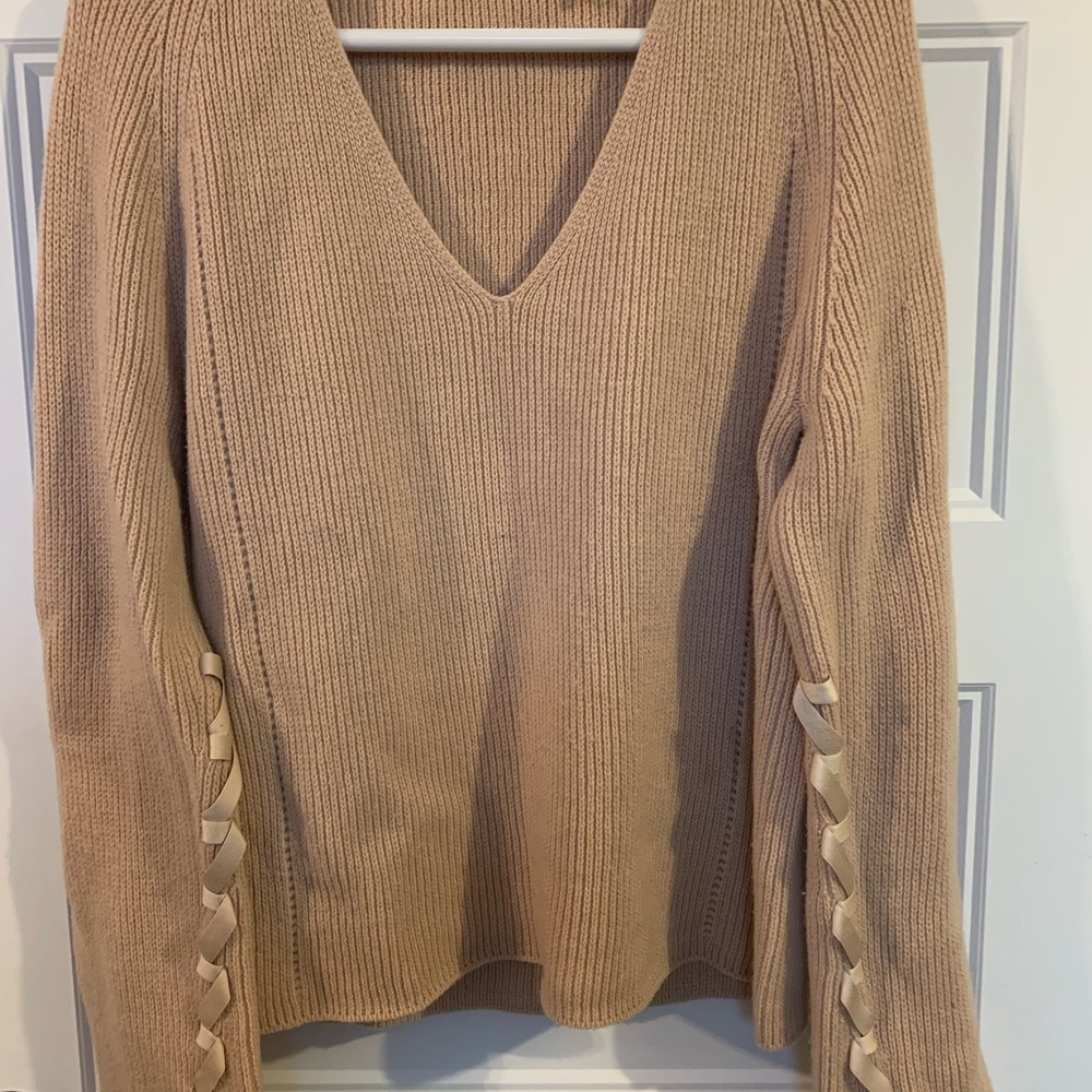 Helmut Lang ribbon sleeve sweater
